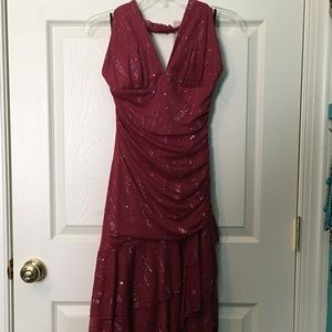 Fanny Fashion Asymmetrical Halter Cocktail Dress